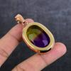 Bi-Color Tourmaline Gemstone Handmade Copper Jewelry Pendant 2.21" I5z76