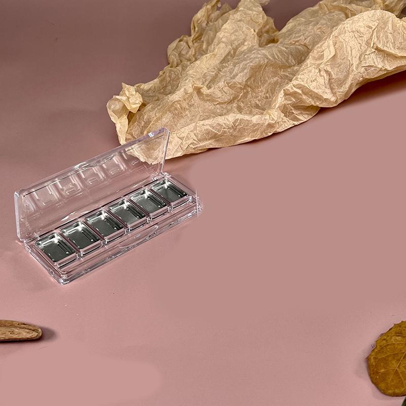 

6 Секций Кейс для румян Косметический держатель Сменная палетка Пустая емкость для теней Палетка для макияжа Инструмент для DIY Лифтинг-пластина Suit