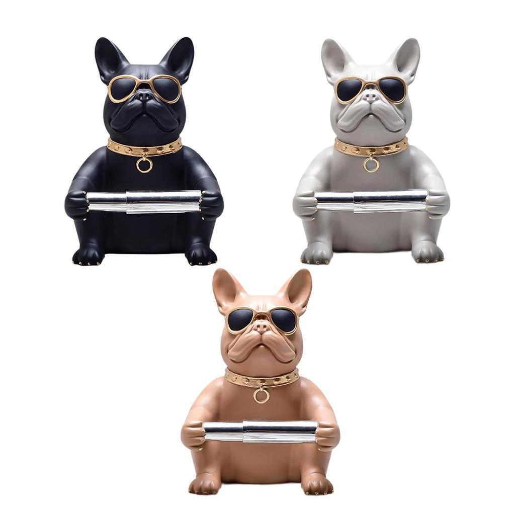 Dog Sculpture European Style Storage Organization Resin Toilet Paper Holder for Home Tabletop Toilet Countertops Restaurant