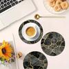 4 Ceramic Tile Pattern Printed Coasters Suitable for Daily Family Party Decoration Office Anti-wooden Coasters Holiday Gifts