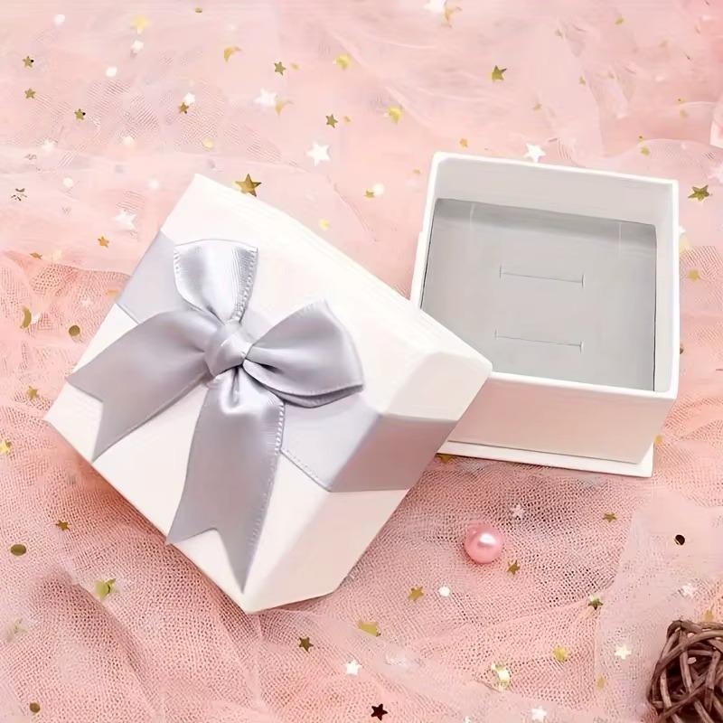 24pcs Bow Jewelry Boxes Necklaces Earring and Ring Jewelrys Display Case Cardboard Storage Box Valentine's Day Jewelry Packaging