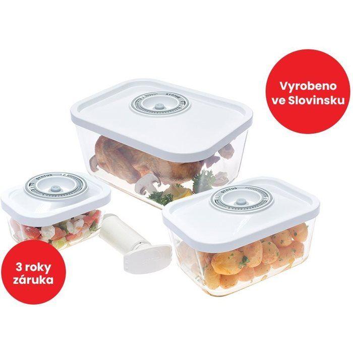 STATUS Set de 4 pots sous vide en verre 181021, blanc