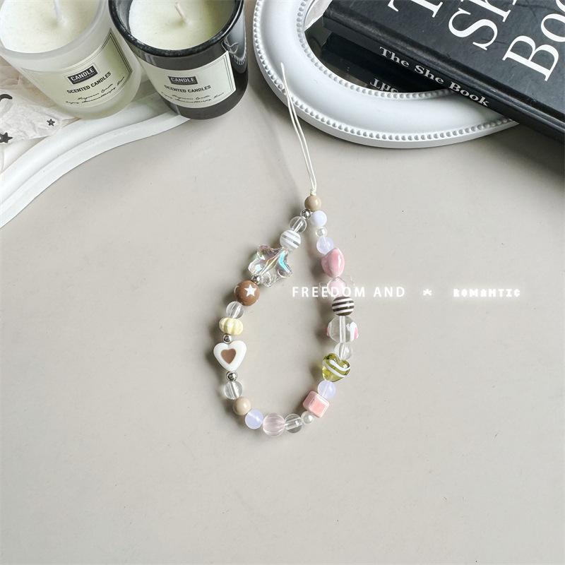 Cute Phone Charms Beaded Strap Cellphone Keychain Bear Butterfly Heart Cool Charm for Bag Keyring Camera Pendants Decor