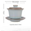 Ru Kiln Celadon Gaiwan with Built-in Filter Heat Resistant Ceramic Teapot for Gongfu Tea Ceremony Home Brewing Handmade Gift