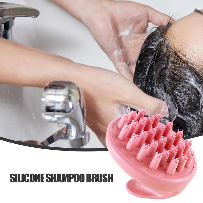 Scalp Massager Shampoo Brush Hair Washing Scalp Massage with Soft Silicone Bristles Ergonomic Scalp Scrubber Wet Dry Hair &