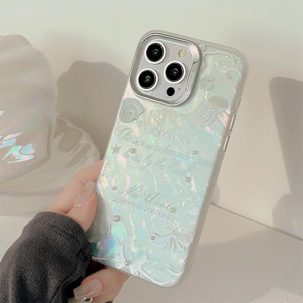 Marine Jellyfish Shell Suitable for Apple 14 Mobile Phone Case 13 Three Dimensional Pearl Iphone15promax Temperament 11 Hard