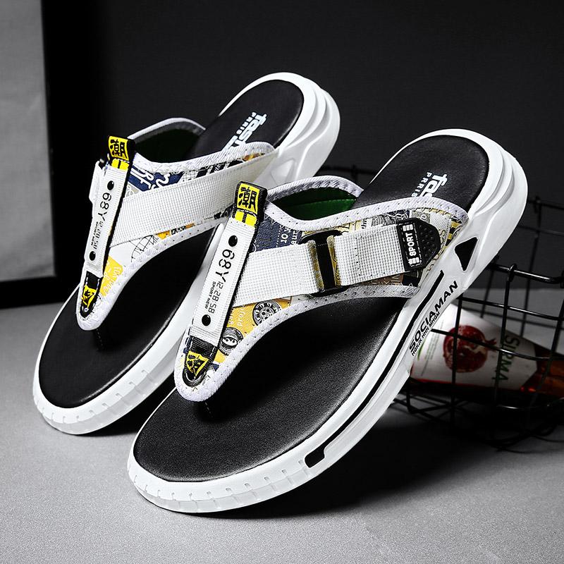 

Fashion CYYTL Mens Flip-Flops Slippers Summer Casual Male Sandals Leather Fashion Outdoor Beach Slides Shoes Printed Platform Fisherman 38