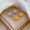 Retro Lucky Grass Minimalist Stud Earrings Cold Men'S And Women'S Earrings Personality Temperament Banquet Earrings