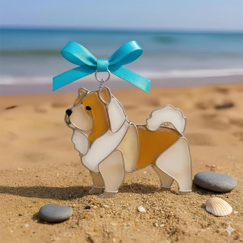 Creative Dog Light Catcher with Festival Color Accent Creating Holiday Charm for Any Window Decoration Occasion