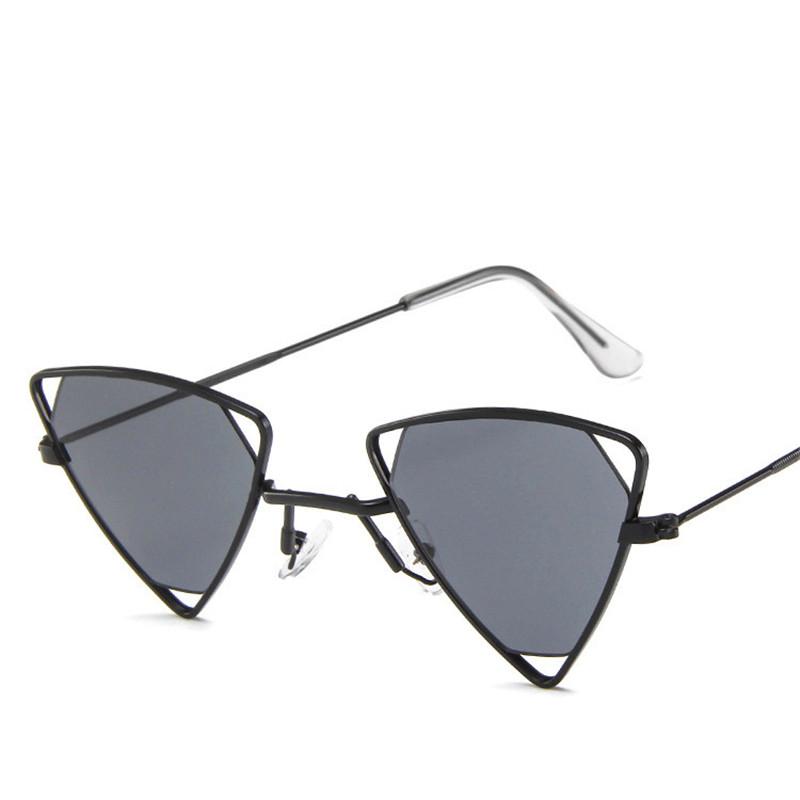 Retro Alloy Triangle Punk Sunglasses Men Hollow Eyewear Candy Colors Gradient Gothic Sun Glasses For Women Openwork Metal Frame