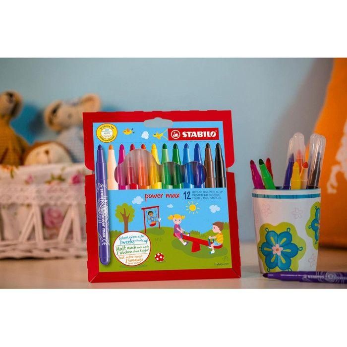 Feutres - STABILO - Power Max - 140 feutres - Pointe large - Multicolore