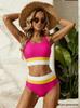 "Damen Großer Split Badeanzug - Europäischer & Amerikanischer Stil, Bedruckter Bikini mit Reißverschluss"