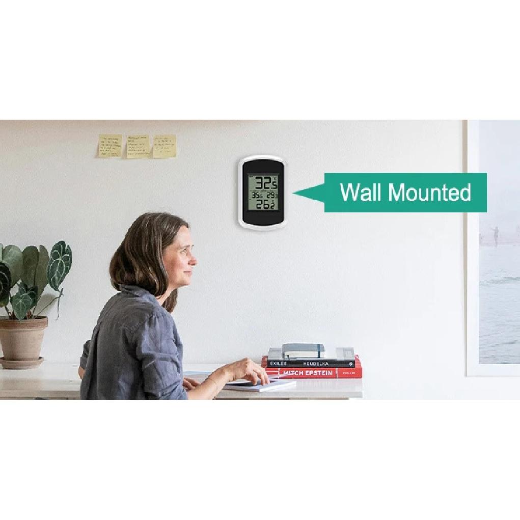 Wireless Digital Thermometer -40℃~60℃ Wide Range 60s Auto Update Wall Mount/Stand Easy Read LCD Screen for Home Office Garden