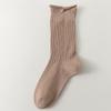 Women's Fall Striped Roll Edge Deodorizing Antibacterial Long Tube Stack Socks