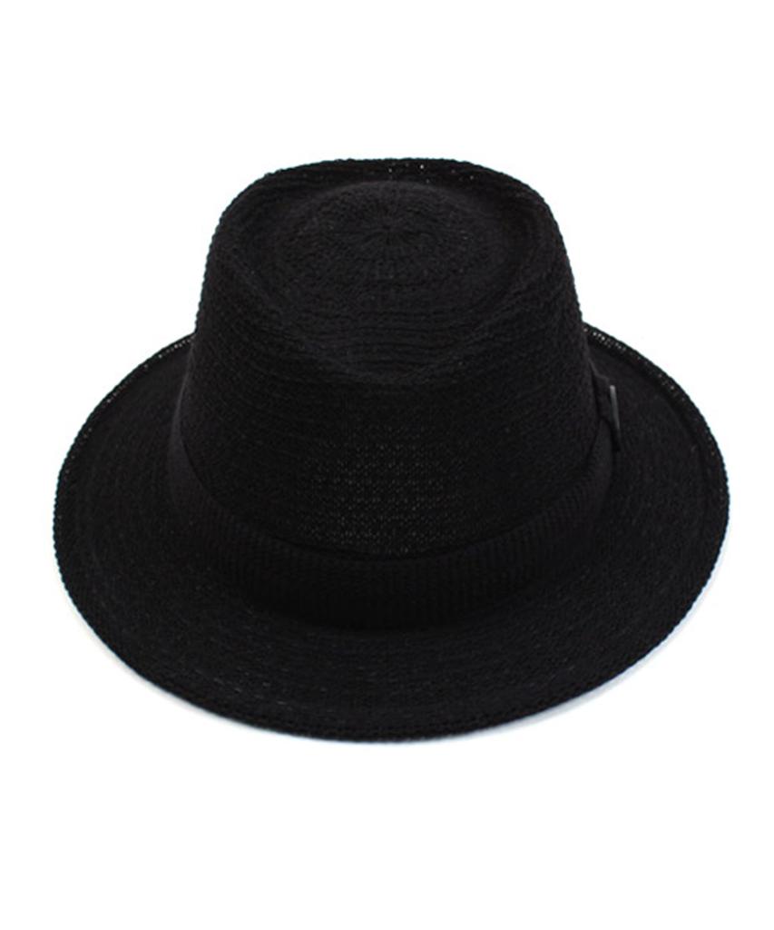 Yunibeosyeolkemiseuteuli Black Short Knit Fedora Summer Fedora