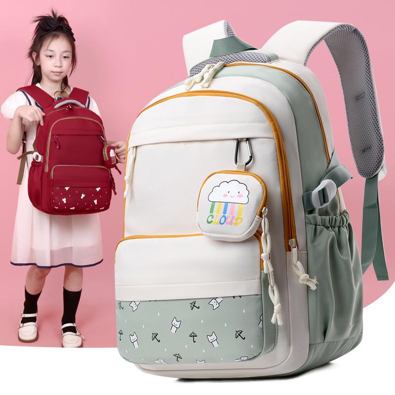 Lightweight Large Capacity School Backpack For Girls Stylish Casual Design For 3-6 Grades