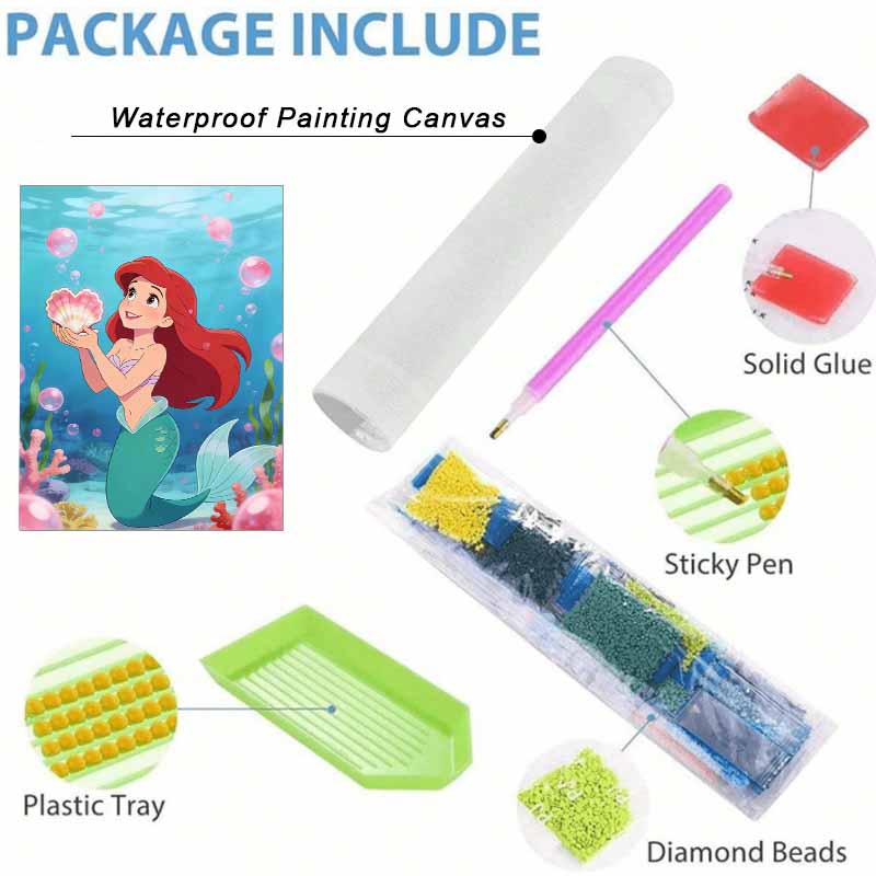 Disney Diamond Painting Kit Classic Mermaid Home Decor Craft Perfect Gift Idea Diamond Art
