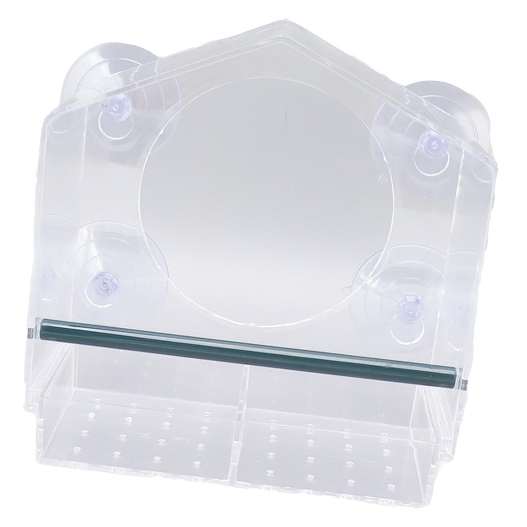 Window Bird Feeder Clear Sturdy Acrylic Window Bird House Feeder with 4 Suction Cups
