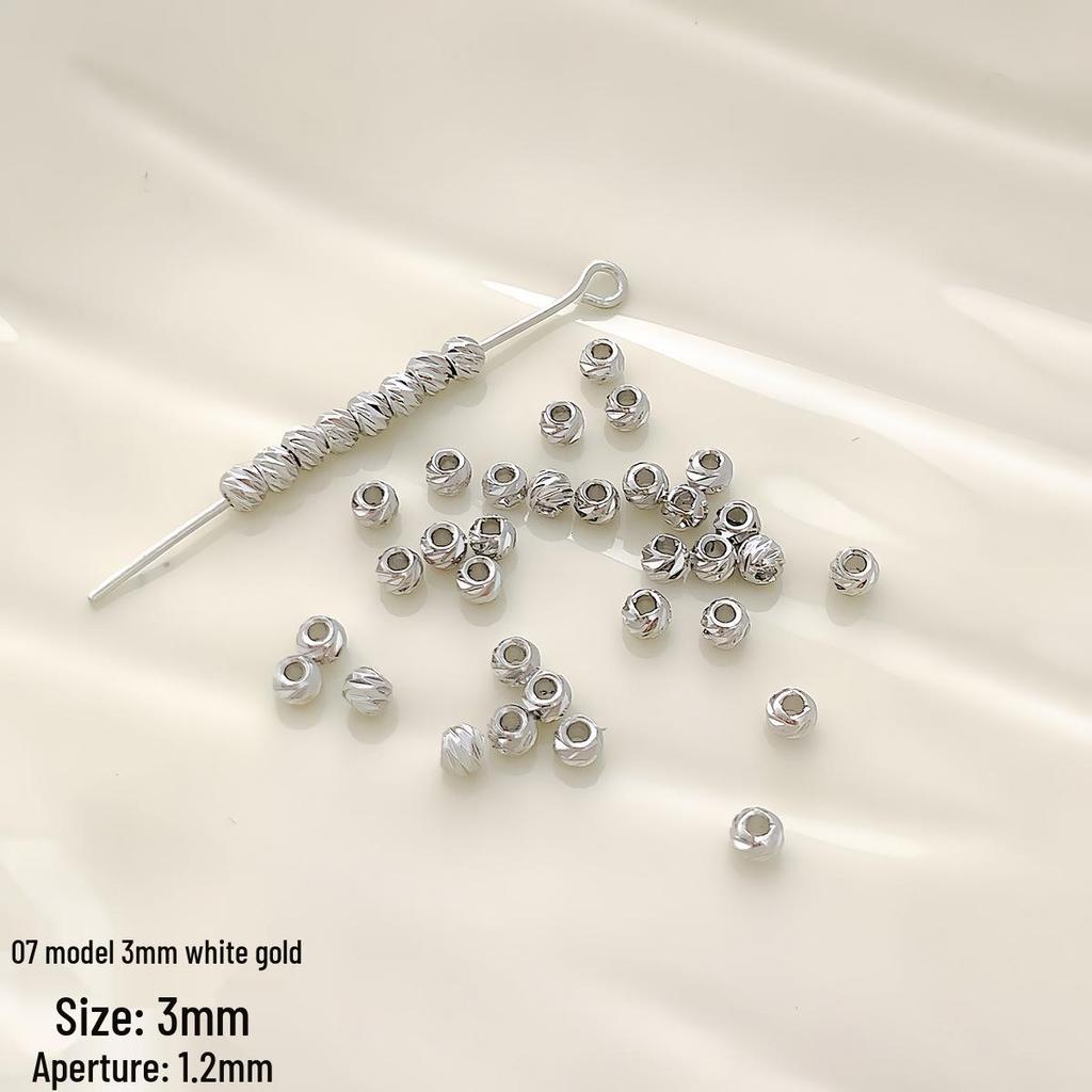 18K Vergoldete, kreuzgeschnittene, runde Abstandshalterperlen für die DIY Schmuck-, Halsketten- und Armbandherstellung.