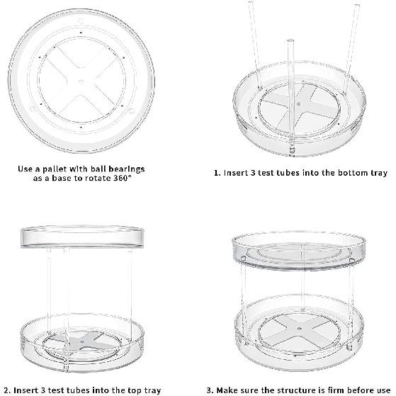 VAEHOLD 2 Tier Lazy Susan Turntable Spice Rack Organizer for Kitchen Cabinet, Farmhouse Tiered Tray Decorative Trays for Fruit, Snacks - Organizer