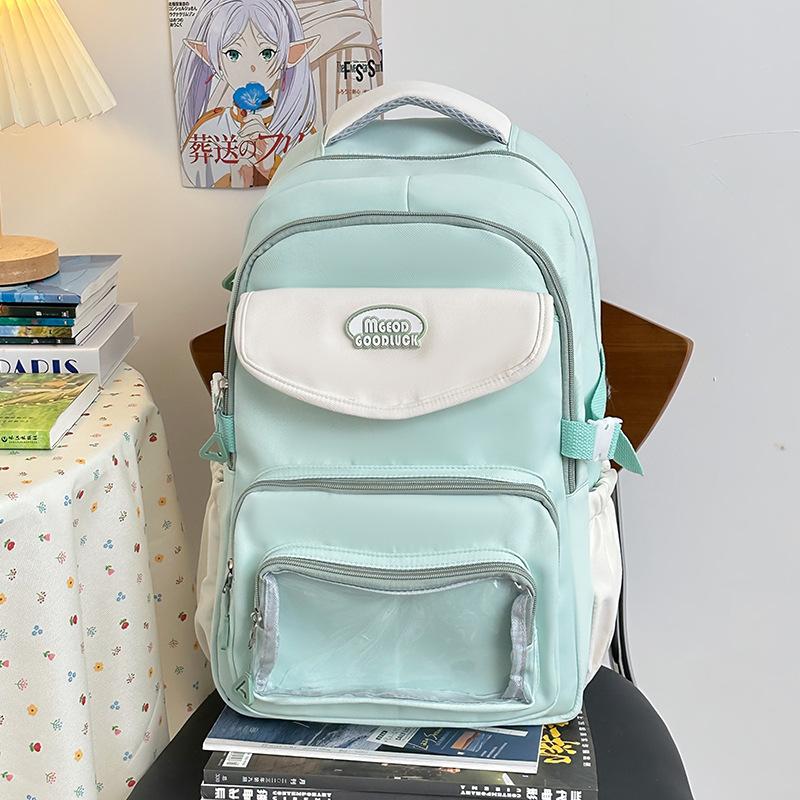 High value, fresh and sweet contrasting color backpack, lightweight and large-capacity backpack for junior high school students
