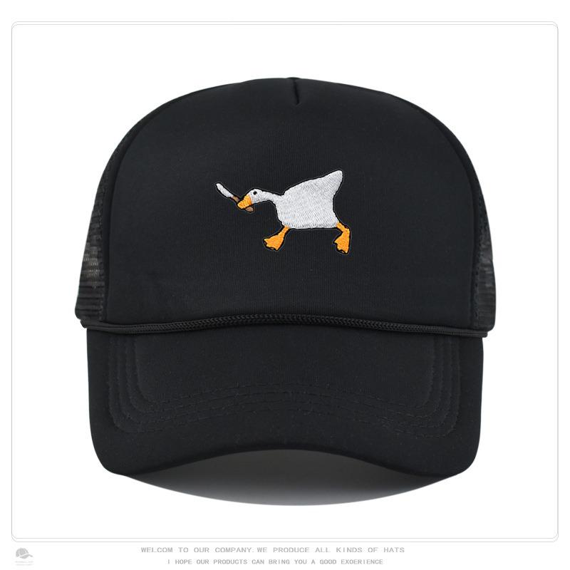 Embroidered Baseball Cap with Goose Pattern for Men and Women, Casual and Fashionable City Style Duckbill Cap