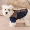 Puppy Cowboy Cotton Jacket Punk-Style Dog Clothes Winter Warmth for Yorkshire Two-Legged Garment Thickened Teddy Coat