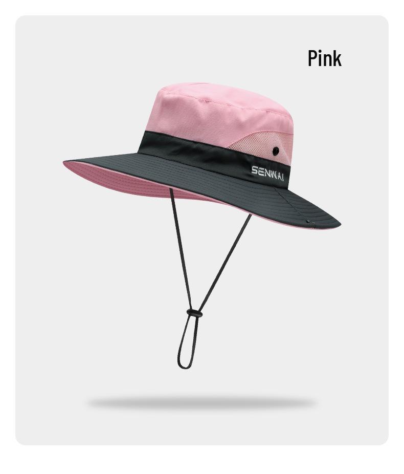 Women's Summer Outdoor Sun Hat with Ponytail Hole - Breathable, UV Protection, Parent-Child Style for Hiking