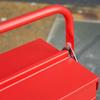 Hinged Steel Tool Chest with 5 Compartments, 56x20x41 cm, Red