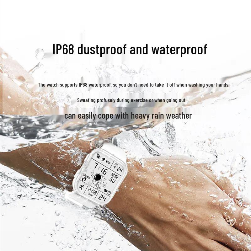Waterproof Multifunctional Sports Watch for All Ages – Black Technology Square Design