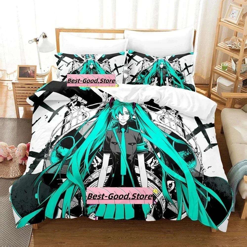 Anime Vocaloid Bedding Set Printed Bed Set With Pillowcase Bed Duvet Cover Soft Single Double Queen Super King Size Bedroom