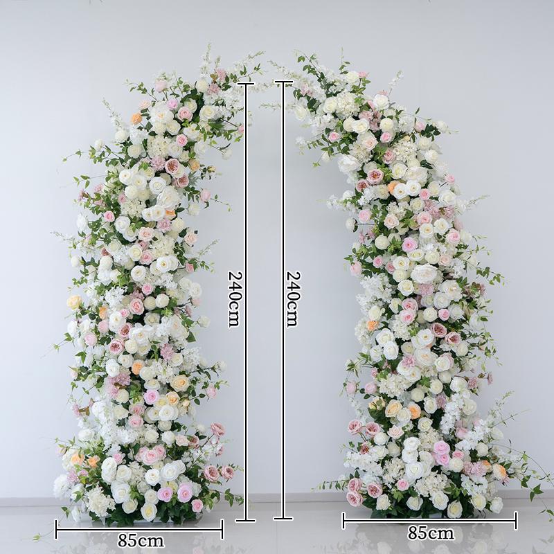 White Horn Artificial Floral Art Wedding Arch for Photography & DIY Decorations