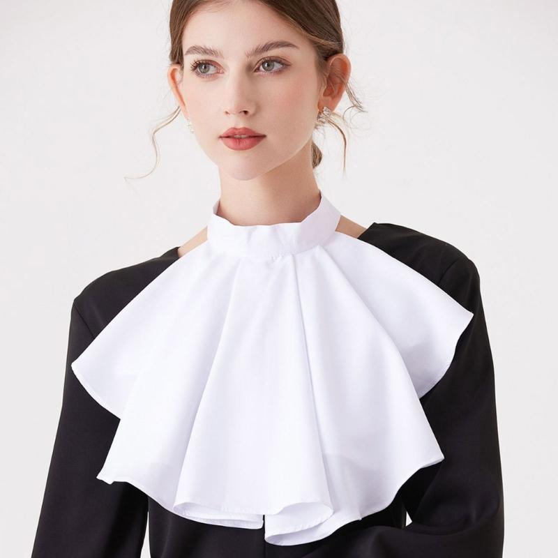 Elegant Pleated Collar Detachable Layered Neck Accessory For Women Men Kids Comfortable Polyester Fashion