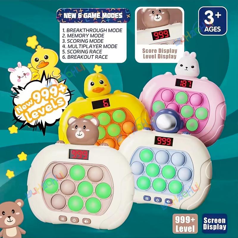 999 Levels Electronic Pop Light Quick Push Game Console with LED Screen Display for Adult Kids Fidget Anti Stress Toys Xmas Gift