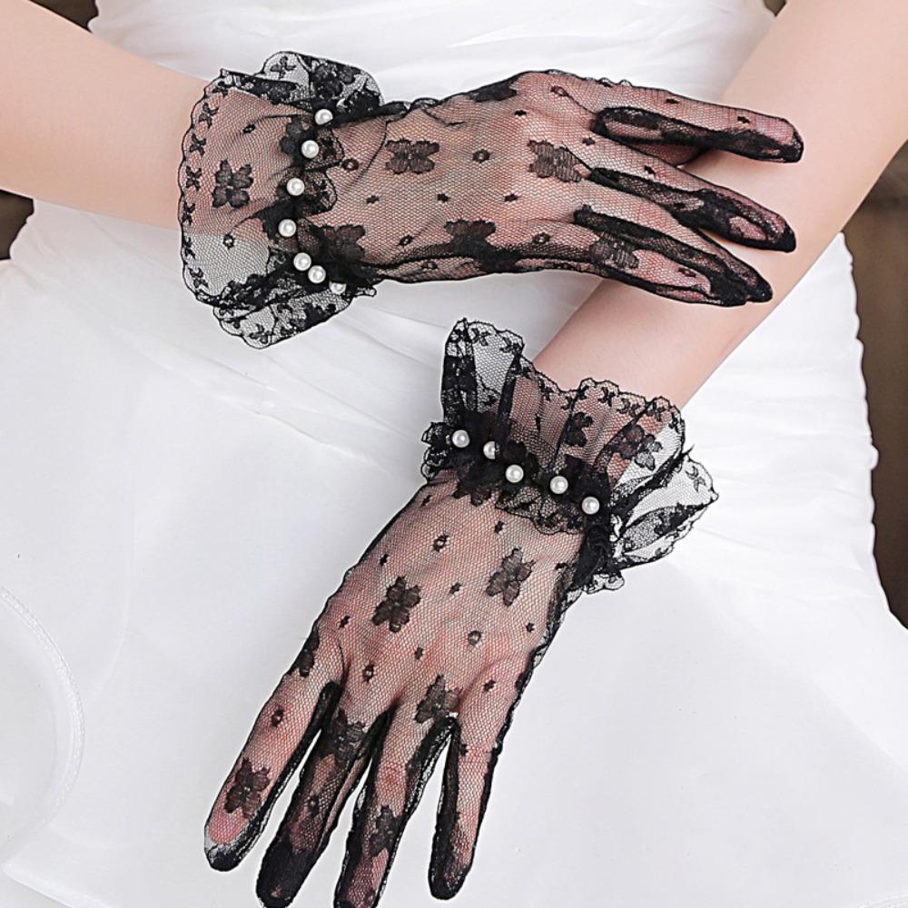 Short Party Gloves Lace Short Gloves New Mesh Gloves  Birthday