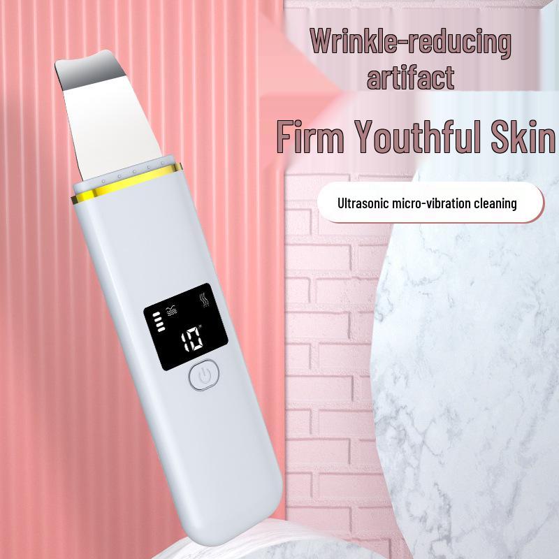 Ultrasonic Skin Scrubber: Electric Facial Exfoliator & Blackhead Remover Spatula
