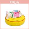 On Lying Cat A Cushion Reading A Book Resin Figurine For Living Decor Room