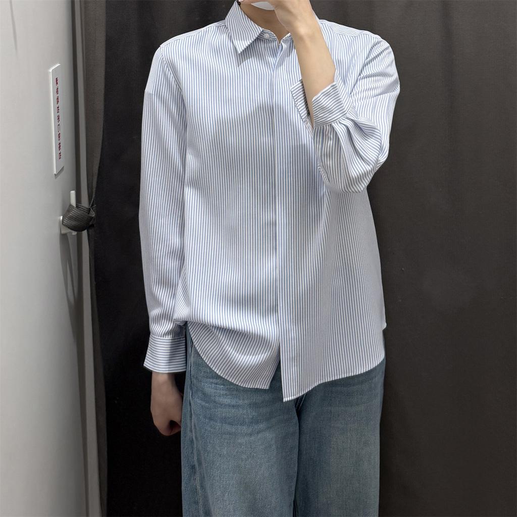 1116 Autumn and Winter New Women's Clothing Fancy Striped Shirt/long-sleeved Shirt Air-conditioned Shirt, Easy To Take Care of and Smooth 179171