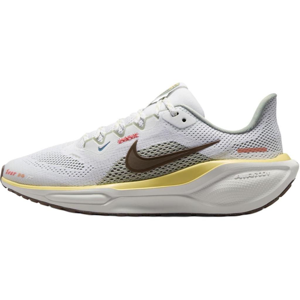 Nike Air Zoom Pegasus 41 GS White Mink Brown Yellow Kids Sneakers Summit-White Soft-Yellow HV6006-121