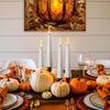 Flameless Flickering Taper Candles With Remote And Timer, Battery Operated Real Wax Spooky Face LED Candles Fireplace Halloween Holiday Decor