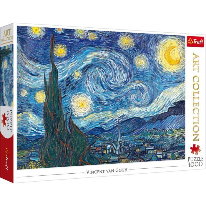 Puzzle 1000 pièces : art collection - la nuit étoilée, van gogh