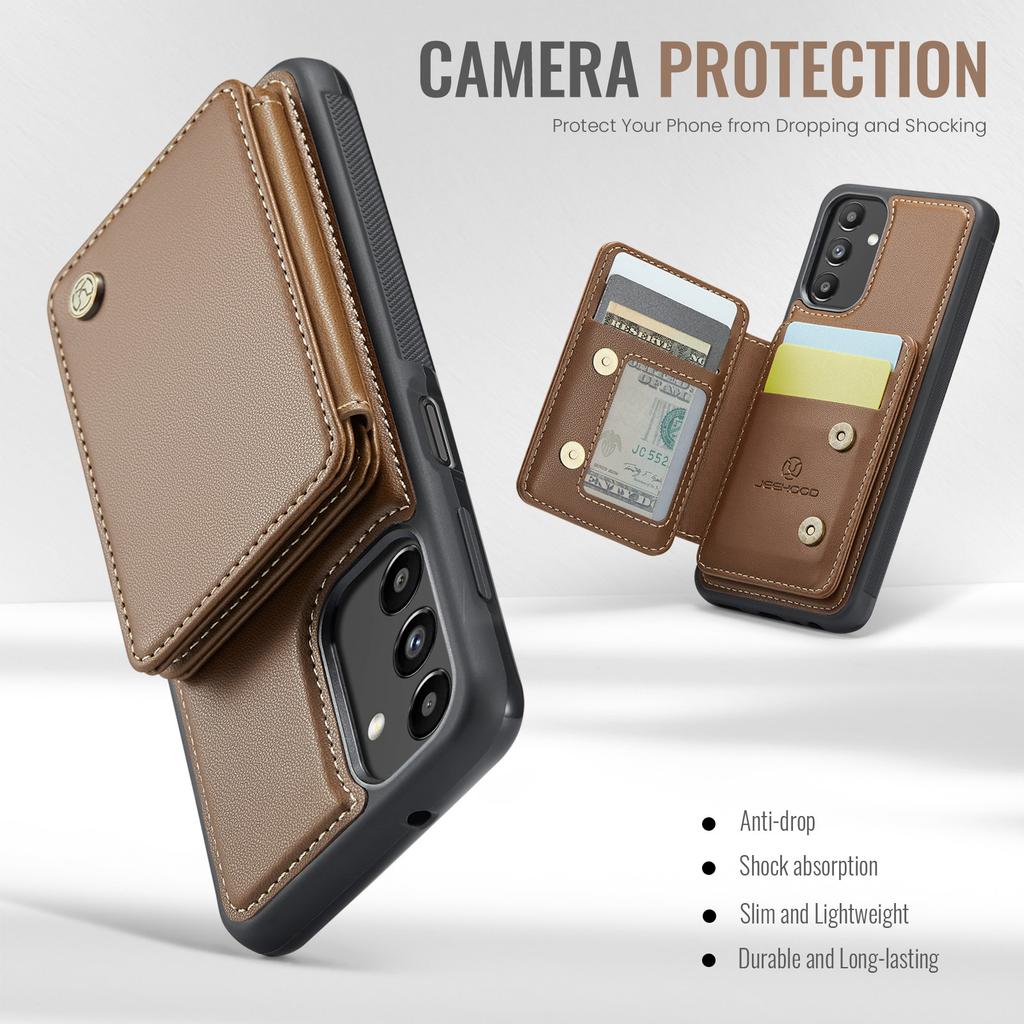 JEEHOOD J05 For Samsung Galaxy A13 5G Case Leather Mobile Cover with Detachable Magnetic Card Bag