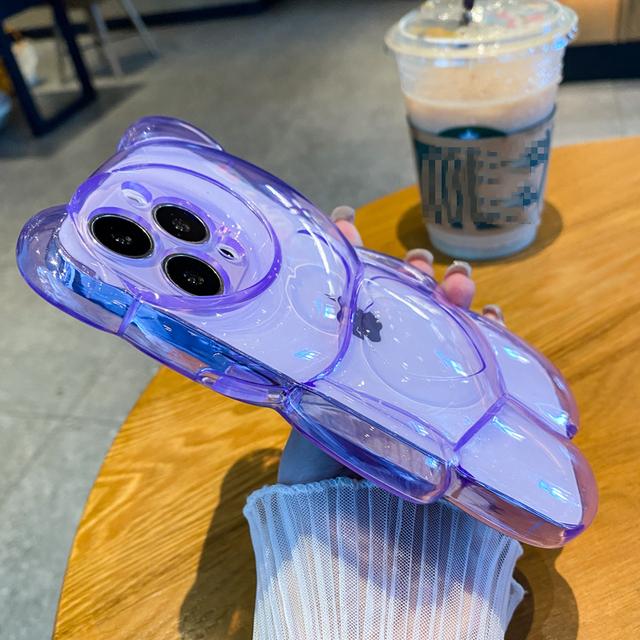 

Прозрачный милый чехол для телефона с 3d медведем для Iphone 13 12 11 Pro Max Xs Max Xr X 13pro 14 противоударный силиконовый мягкий прозрачный задний чехол For iPhone 13Pro Max