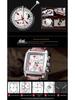 Megir 2028 Fashionable Retro Men's Chronograph Square Leather Watch