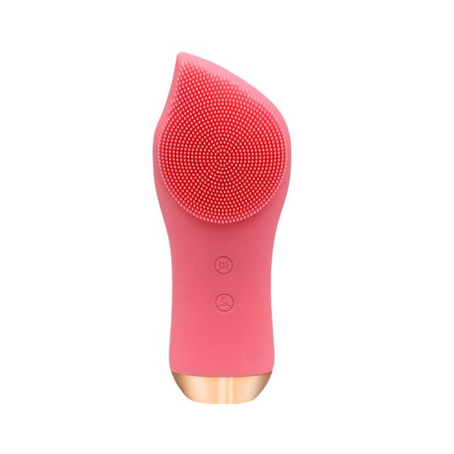 Silicone Electric Facial Cleansing Brush With Heat Rechargeable Vibration Face Cleaner Deep Cleaning Pores Face Skin Care Tools