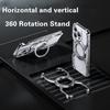 For iPhone 16 15 14 Pro Max Phone Case 360 Rotating Bracket Magnetic Rimless Metal Aluminum Alloy Shockproof Protection Cover