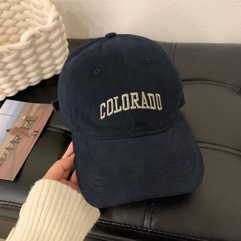 Autumn and Winter Retro Peaked Cap Women's Soft Top Hat Women's Washed Face Small Wide Brim Baseball Cap