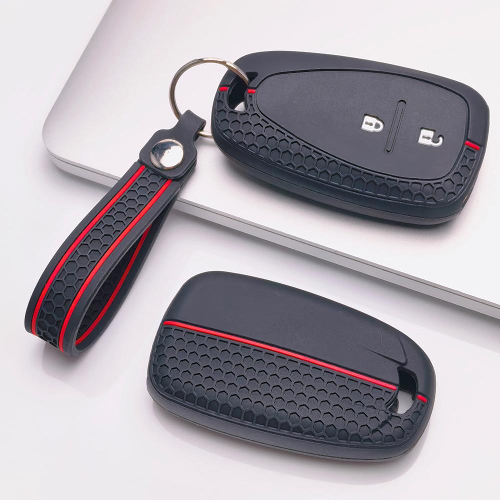 Key Fob Cover for Chevrolet Chevy Equinox Cruze Malibu Camaro Bolt Traverse Sonic with Keychain Anti-Scratch Surface Shockproof Structure