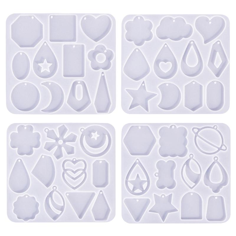 

Earring Pendant Silicone Mold Geometric Flower Epoxy Resin Mould for DIY Keychain Pendant Necklace Charm Jewelry Making 1