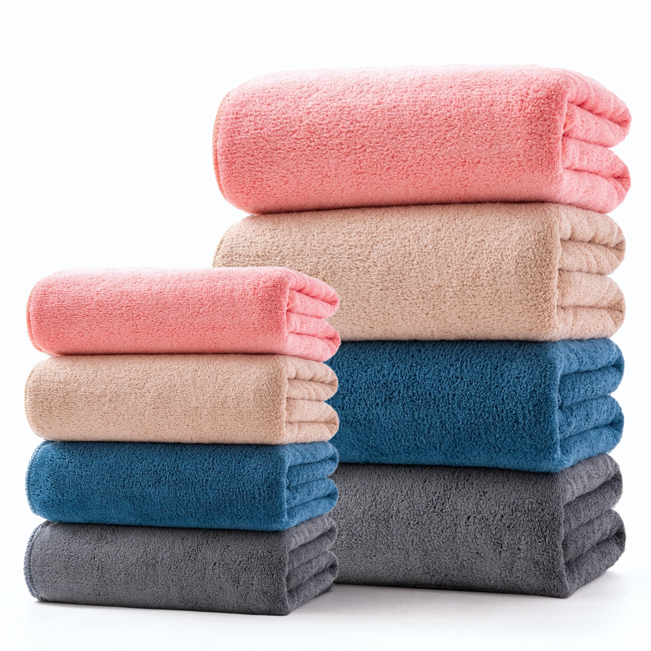 

Lumimi Towel Set Large Instant Absorbent Towels 4 Face Towels 4 Strong Quick Soft Durable for After Bath Supplies Smoky Mocha - Fluffy, Hotel-Quality,